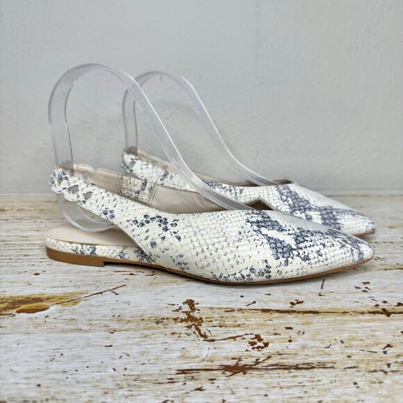Cole Haan Leather Snake Merrit Skimmer Slingback Flats 6B - Picture 3 of 10
